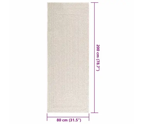 Paklājs Zizur, 80X200 Cm, Džutas Stils, Lietojams Telpās Un Ārā Vidaxl