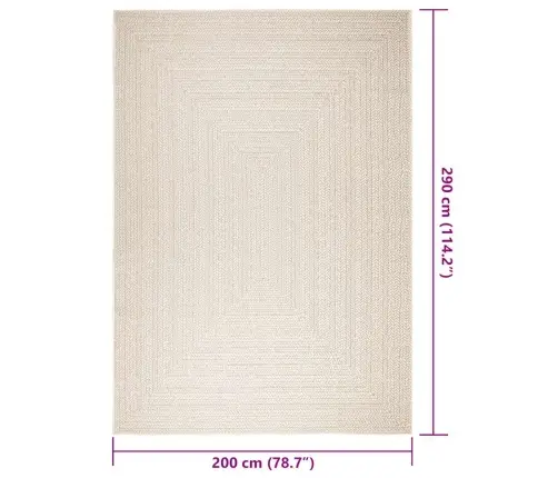 Paklājs Zizur, 200X290Cm Džutas Izskats Lietojams Telpās Un Ārā Vidaxl