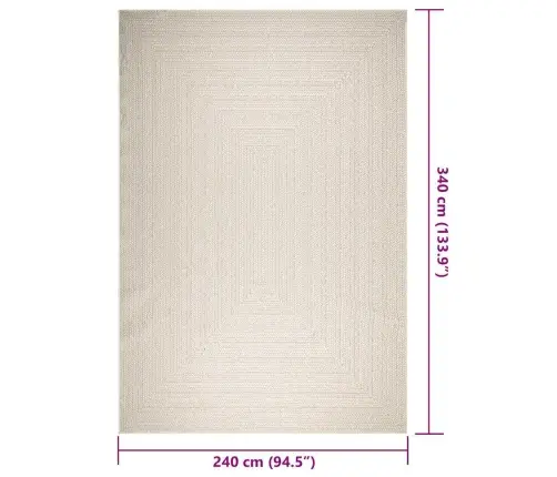 Kilimas Zizur, 240X340 cm Džiuto Imitacija, Vidaus Ir Lauko