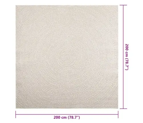 Paklājs Zizur, 200X200Cm Džutas Izskats Lietojams Telpās Un Ārā Vidaxl Paklājs Zizur, 200X200Cm Džutas Izskats Lietojams Telpās Un Ārā Vidaxl