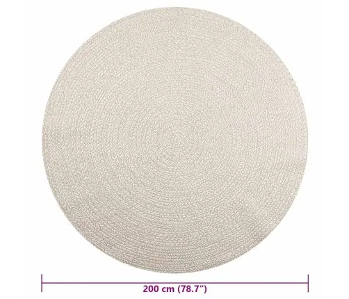 Paklājs Zizur, Ø 200 Cm, Džutas Stils, Lietojams Telpās Un Ārā Vidaxl