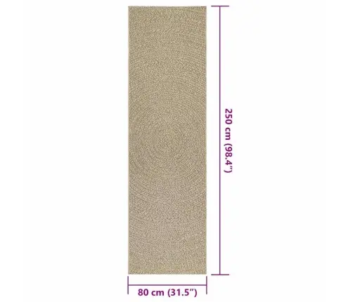 Paklājs Zizur, 80X250 Cm, Džutas Stils, Lietojams Telpās Un Ārā Vidaxl