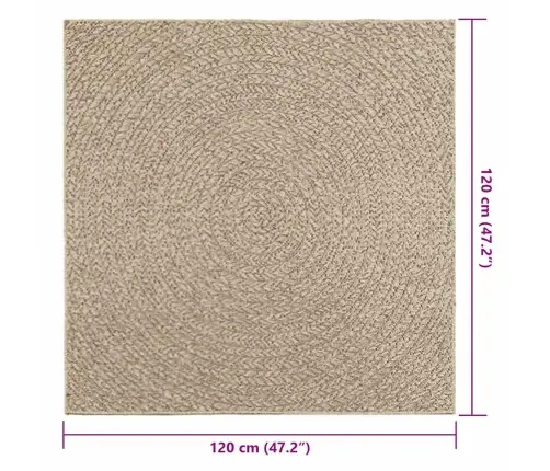 Paklājs Zizur, 120X120Cm Džutas Izskats Lietojams Telpās Un Ārā Vidaxl