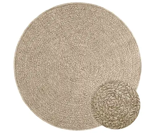 Paklājs Zizur, Ø 120 Cm, Džutas Stils, Lietojams Telpās Un Ārā Vidaxl