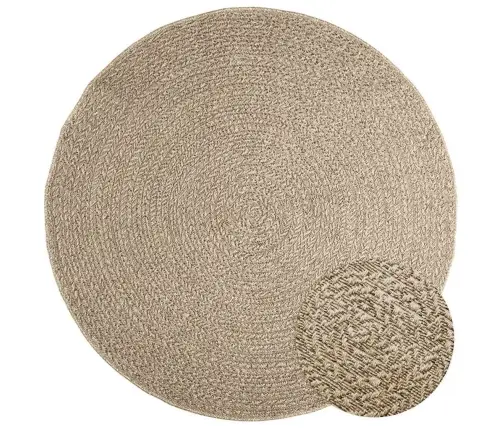 Paklājs Zizur, Ø 160 Cm, Džutas Stils, Lietojams Telpās Un Ārā Vidaxl
