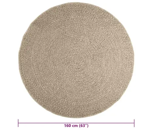 Paklājs Zizur, Ø 160 Cm, Džutas Stils, Lietojams Telpās Un Ārā Vidaxl