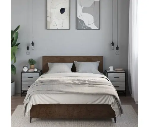 Naktsgaldiņi, 2 Gab., Pelēcīgi, 40X31X50 Cm, Inženierijas Koks Vidaxl