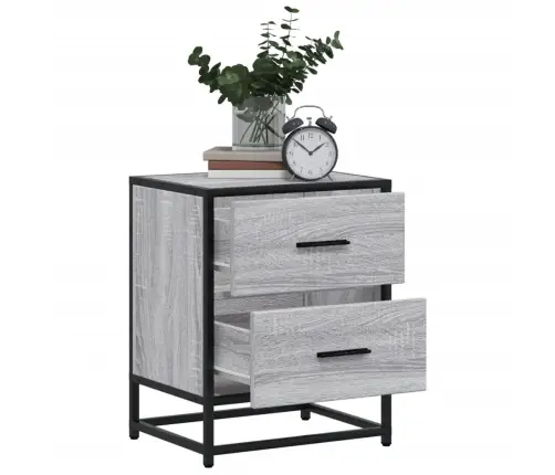 Naktsgaldiņi, 2 Gab., Pelēcīgi, 40X31X50 Cm, Inženierijas Koks Vidaxl