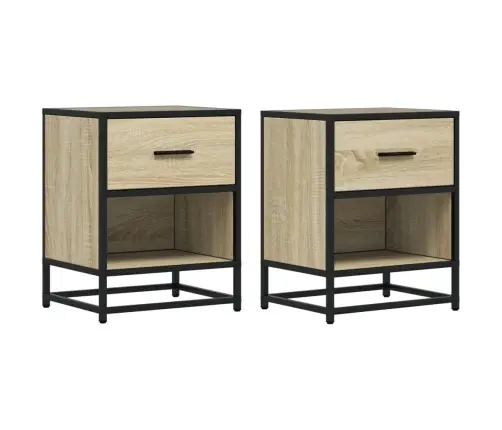 Naktsskapīši, 2 Gab., Ozolkoka, 40X31X50 Cm, Inženierijas Koks Vidaxl
