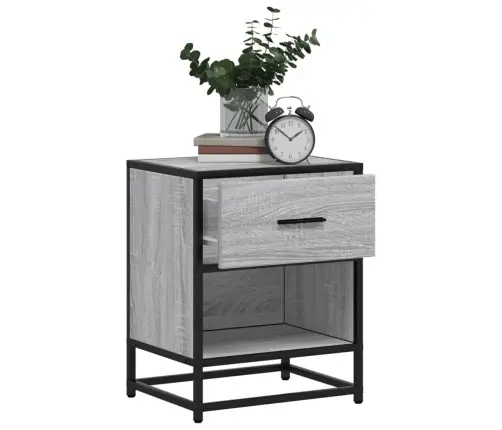 Naktsskapītis, Pelēka Koka, 40X31X50 Cm, Inženierijas Koks Vidaxl