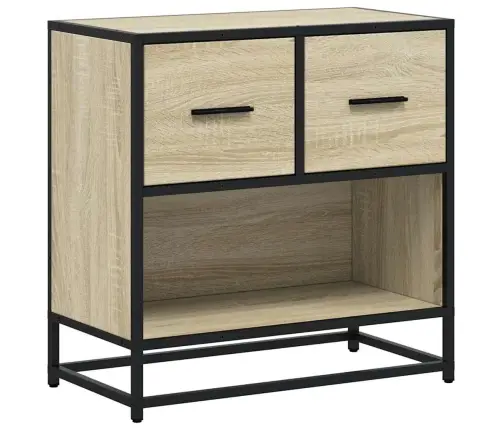 Naktsskapītis Sonoma Ozols 60X31X60 Cm Inženierijas Koks Metāls Vidaxl