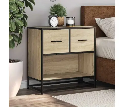 Naktsskapītis Sonoma Ozols 60X31X60 Cm Inženierijas Koks Metāls Vidaxl