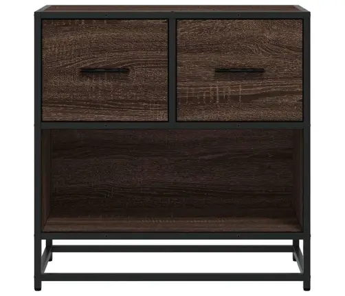 Naktsskapītis Brūns Ozols 60X31X60 Cm Inženierijas Koks Metāls Vidaxl