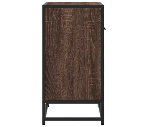 Naktsskapītis Brūns Ozols 60X31X60 Cm Inženierijas Koks Metāls Vidaxl