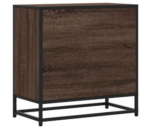 Naktsskapītis Brūns Ozols 60X31X60 Cm Inženierijas Koks Metāls Vidaxl