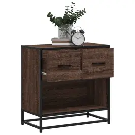 Naktsskapītis Brūns Ozols 60X31X60 Cm Inženierijas Koks Metāls Vidaxl