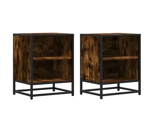 Öökapid 2 Tk Suitsutamm 40X31X50 Cm Tehniline Puit Ja Metall