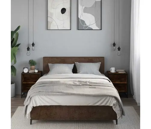 Öökapid 2 Tk Suitsutamm 40X31X50 Cm Tehniline Puit Ja Metall