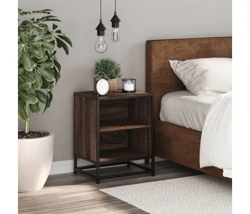 Naktsskapītis, 40X31X50 Cm, Inženierijas Koks Metāls Vidaxl