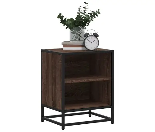 Spintelės Prie Lovos 2 Vnt Rudas Ąžuolas Mediena Ir Metalas