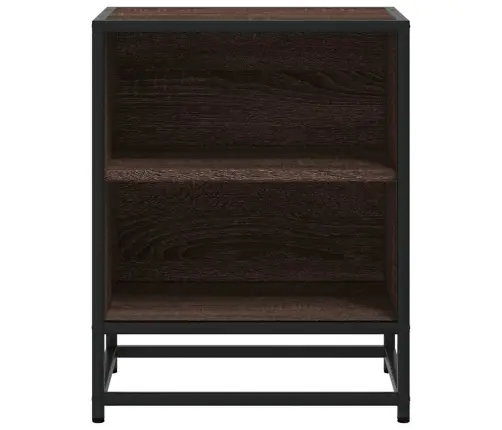 Spintelės Prie Lovos 2 Vnt Rudas Ąžuolas Mediena Ir Metalas