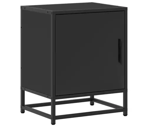 Naktsskapītis, Melns, 40X31X50 Cm, Inženierijas Koks Metāls Vidaxl