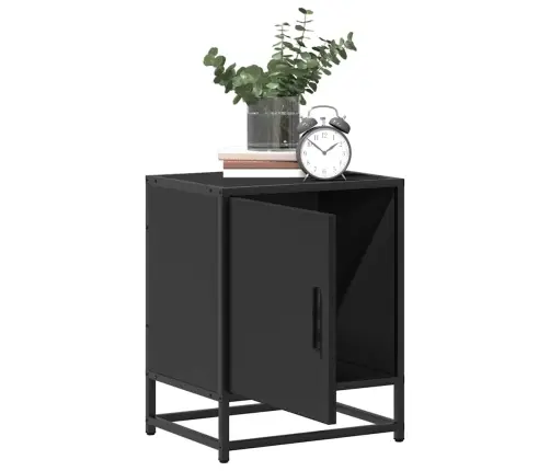 Naktsskapītis, Melns, 40X31X50 Cm, Inženierijas Koks Metāls Vidaxl