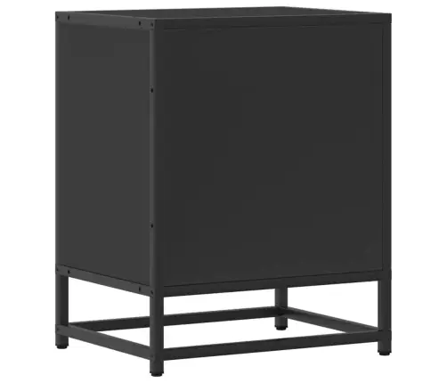 Naktsskapītis, Melns, 40X31X50 Cm, Inženierijas Koks Metāls Vidaxl