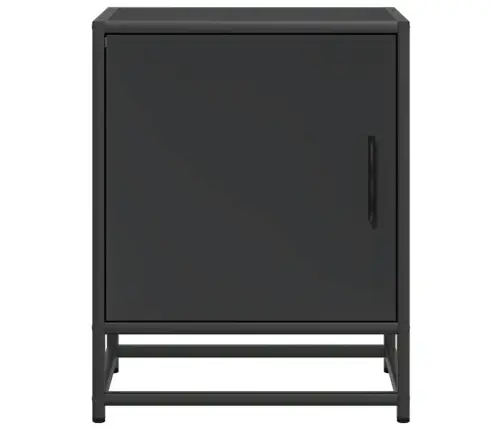Spintelės Prie Lovos 2 Vnt Juodos 40X31X50Cm Mediena Ir Metalas