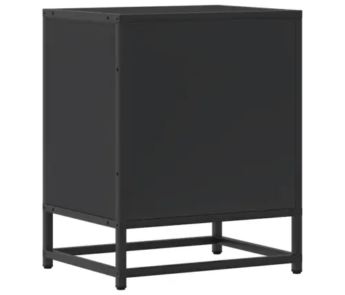 Spintelės Prie Lovos 2 Vnt Juodos 40X31X50Cm Mediena Ir Metalas