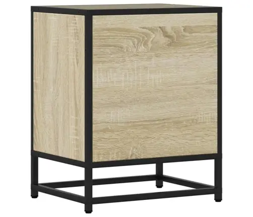 Naktinė Spintelė Sonoma Ąžuolas 40X31X50 Cm Mediena Ir Metalas