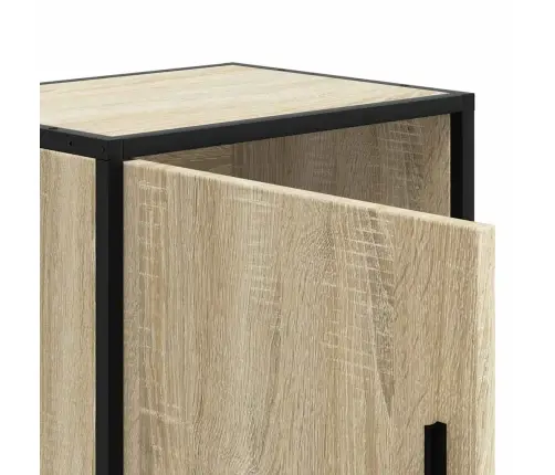 Naktinė Spintelė Sonoma Ąžuolas 40X31X50 Cm Mediena Ir Metalas