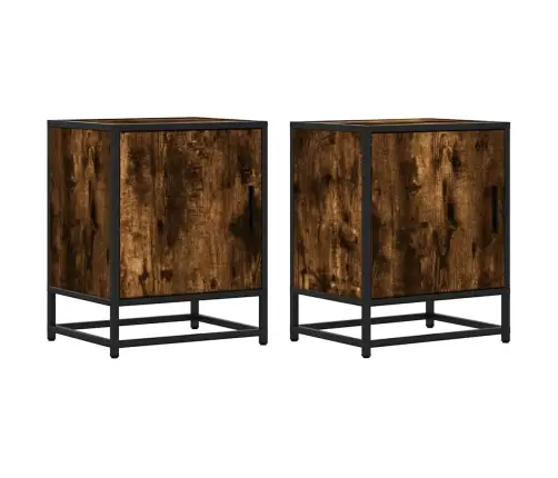 Öökapid 2 Tk Suitsutamm 40X31X50 Cm Tehniline Puit Ja Metall