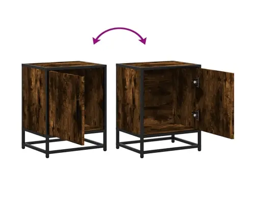 Öökapid 2 Tk Suitsutamm 40X31X50 Cm Tehniline Puit Ja Metall