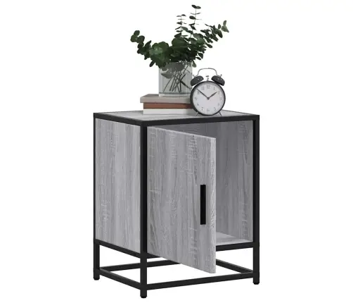 Naktsskapītis, Pelēki, 40X31X50 Cm, Inženierijas Koks Metāls Vidaxl