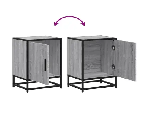 Naktsskapītis, Pelēki, 40X31X50 Cm, Inženierijas Koks Metāls Vidaxl