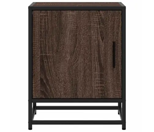 Naktsskapītis Brūns Ozols 40X31X50 Cm Inženierijas Koks Metāls Vidaxl Naktsskapītis Brūns Ozols 40X31X50 Cm Inženierijas Koks Metāls Vidaxl