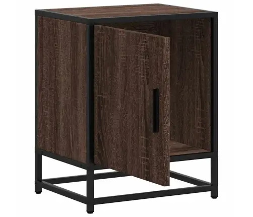 Spintelės Prie Lovos 2 Vnt Rudas Ąžuolas Mediena Ir Metalas