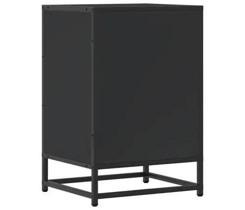 Naktsskapītis Melns 40X34,5X60 Cm Inženierijas Koks Un Metāls Vidaxl