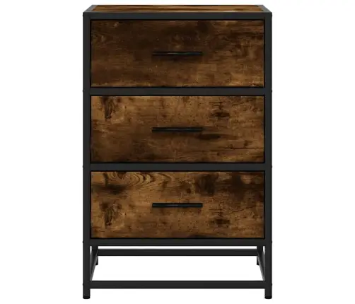 Naktsskapītis, 40X34,5X60 Cm, Inženierijas Koks Metāls Vidaxl