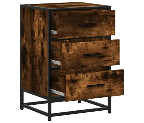 Naktsskapītis, 40X34,5X60 Cm, Inženierijas Koks Metāls Vidaxl