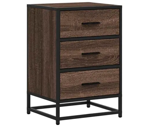 Naktsskapītis, 40X34,5X60 Cm, Inženierijas Koks Metāls Vidaxl