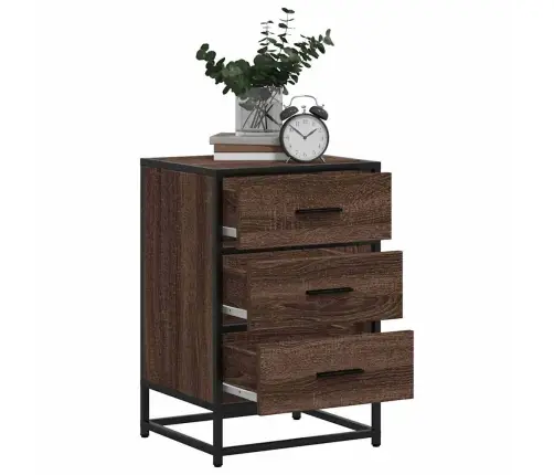 Naktsskapītis, 40X34,5X60 Cm, Inženierijas Koks Metāls Vidaxl