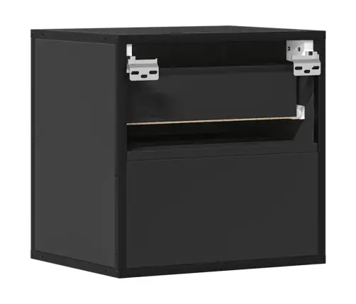 Sienas Naktsskapītis, Melns, 40X31X39,5 Cm Vidaxl