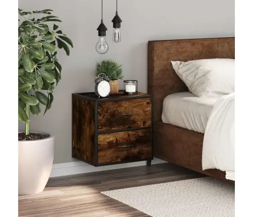 Prie Sienos Montuojama Naktinė Spintelė, Dūminio, 40X31X39,5 Cm