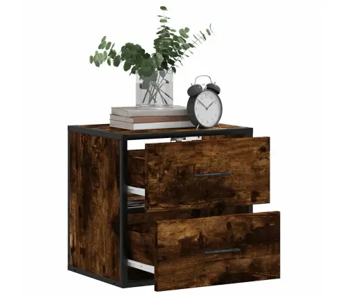 Prie Sienos Montuojama Naktinė Spintelė, Dūminio, 40X31X39,5 Cm