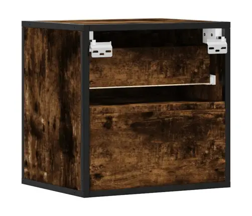 Prie Sienos Montuojama Naktinė Spintelė, Dūminio, 40X31X39,5 Cm