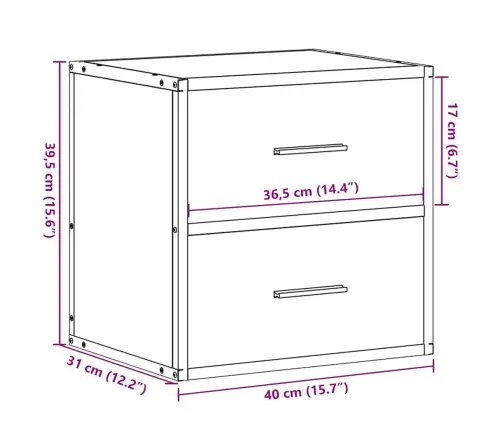 Sienas Naktsskapītis, Ozolkoka Krāsa, 40X31X39,5 Cm Vidaxl Sienas Naktsskapītis, Ozolkoka Krāsa, 40X31X39,5 Cm Vidaxl