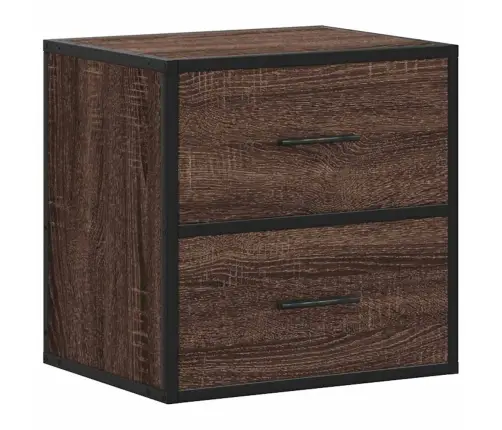 Prie Sienos Montuojama Naktinė Spintelė, Ruda, 40X31X39,5 Cm