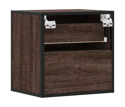 Prie Sienos Montuojama Naktinė Spintelė, Ruda, 40X31X39,5 Cm